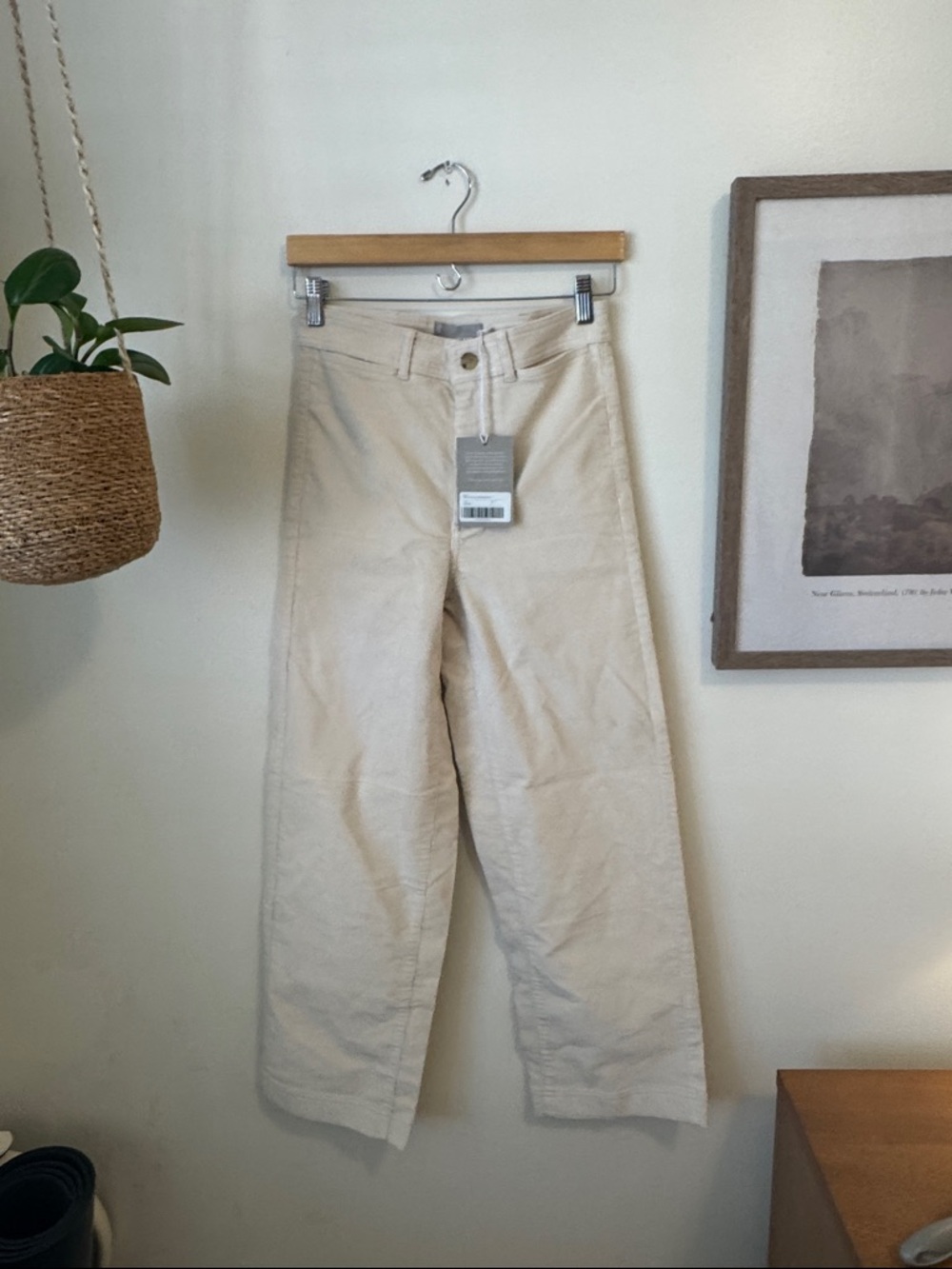 NWT Everlane The Corduroy Wide-Leg Pant 26.5'', Canvas, Sz 2
